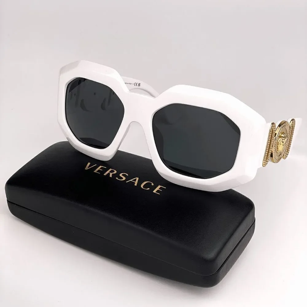 NEW Versace VE4424U 314/87 MAXI MEDUSA BIGGIE White Gray Square Women Sunglasses